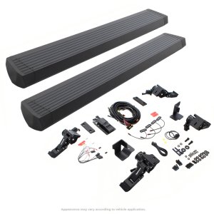 Jeep Wrangler Electric Running Boards - Go Rhino - VoltStep Electric, 6 in, No-Drill, Integrated LED - Textured Black - `18-`24